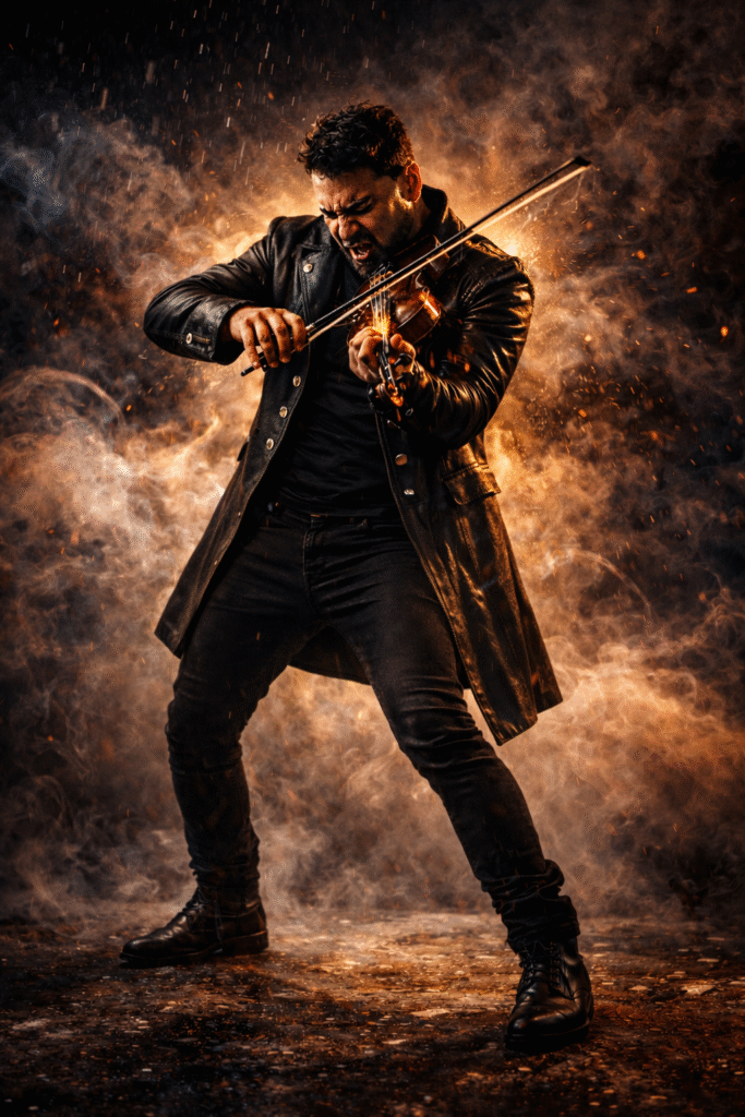 Lolo Alonso violinista profesional tocando violín eléctrico en bodas y eventos privados