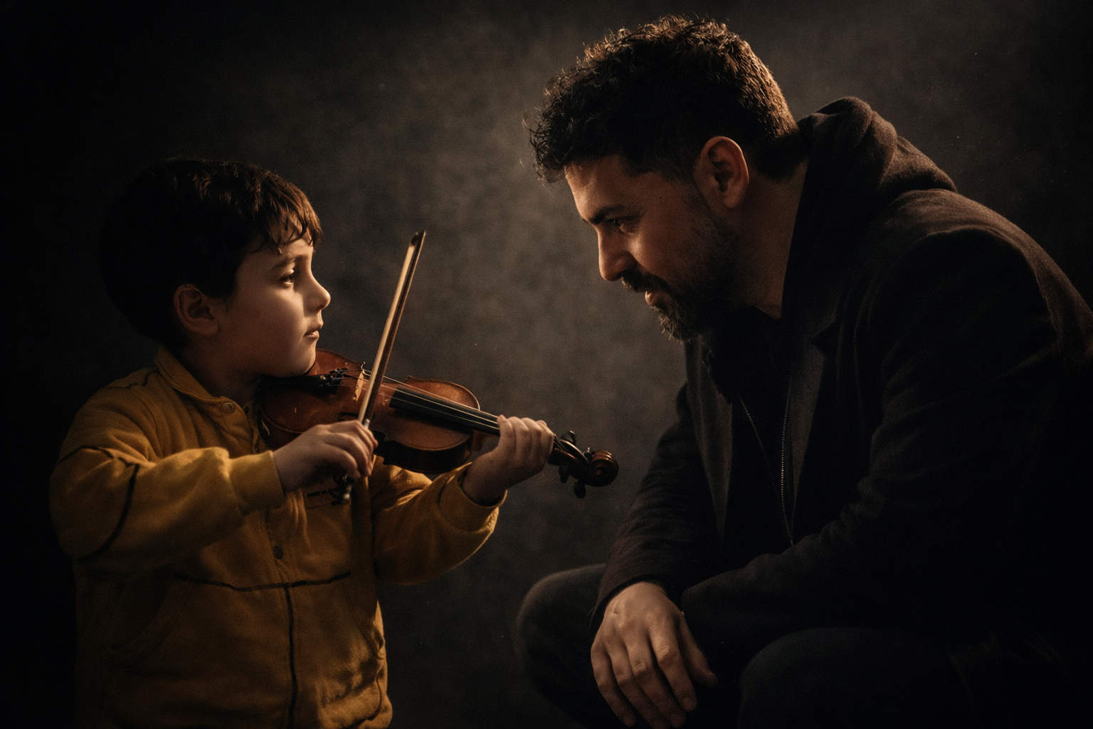 Lolo Alonso de niño con su primer violín