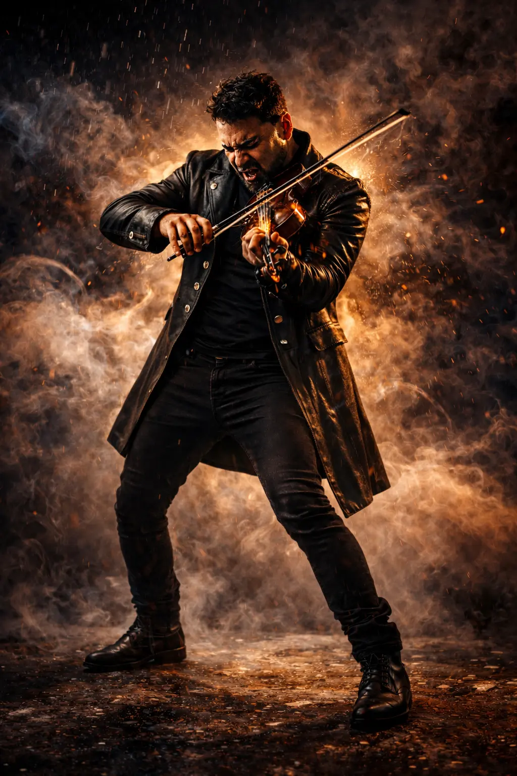 Lolo Alonso violinista para bodas en Extremadura tocando violín eléctrico en directo