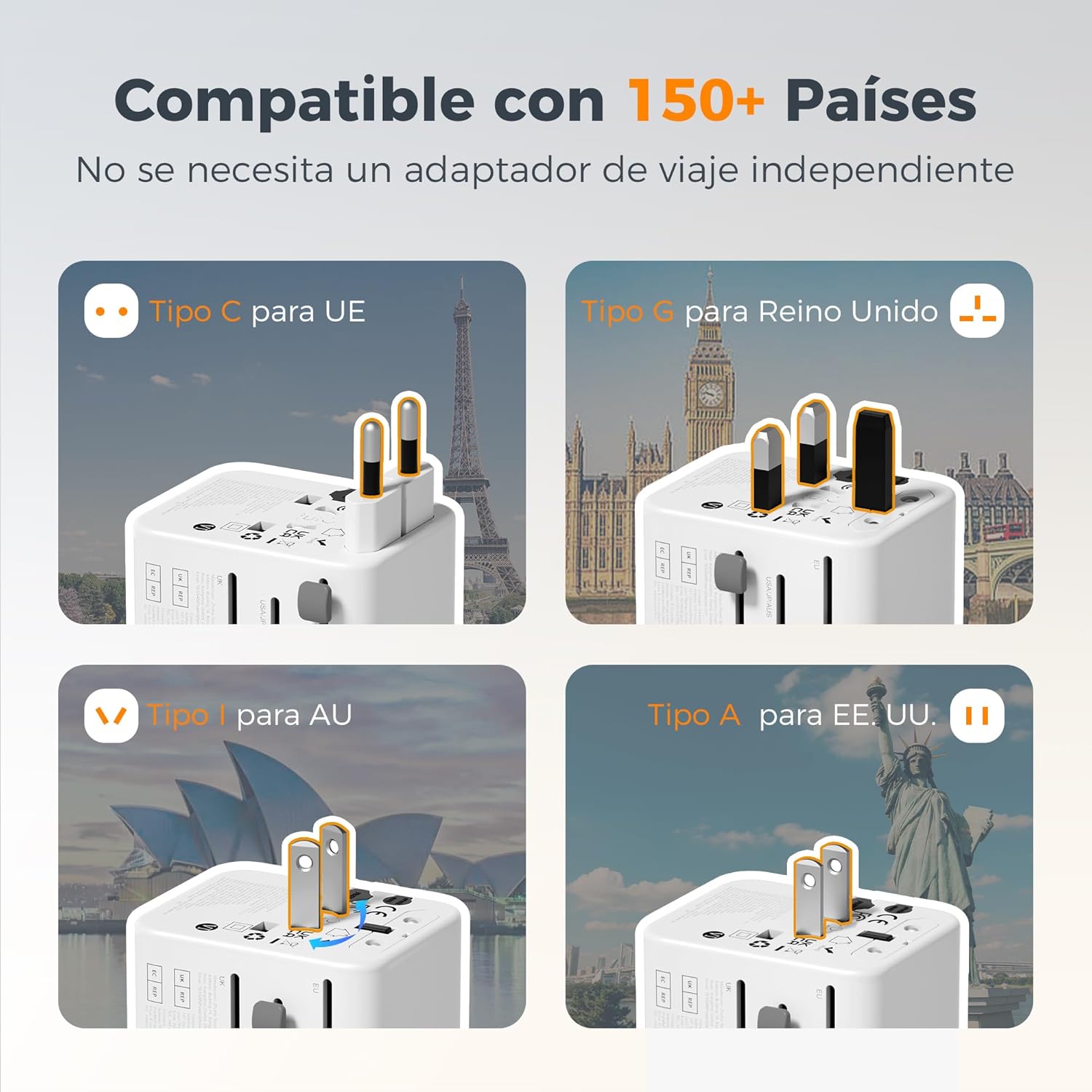 Adaptador enchufe internacional