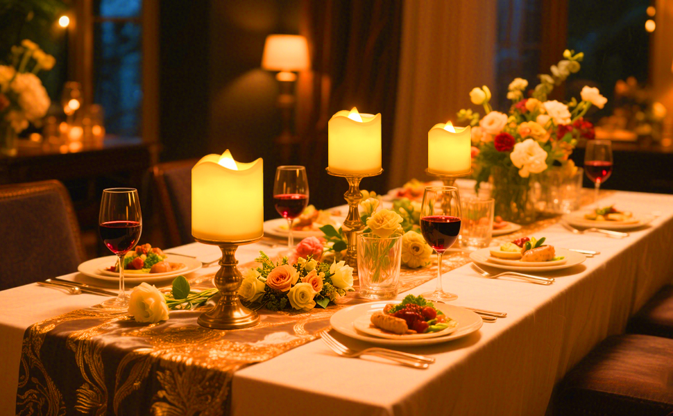 Velas LED elegantes para decorar una boda